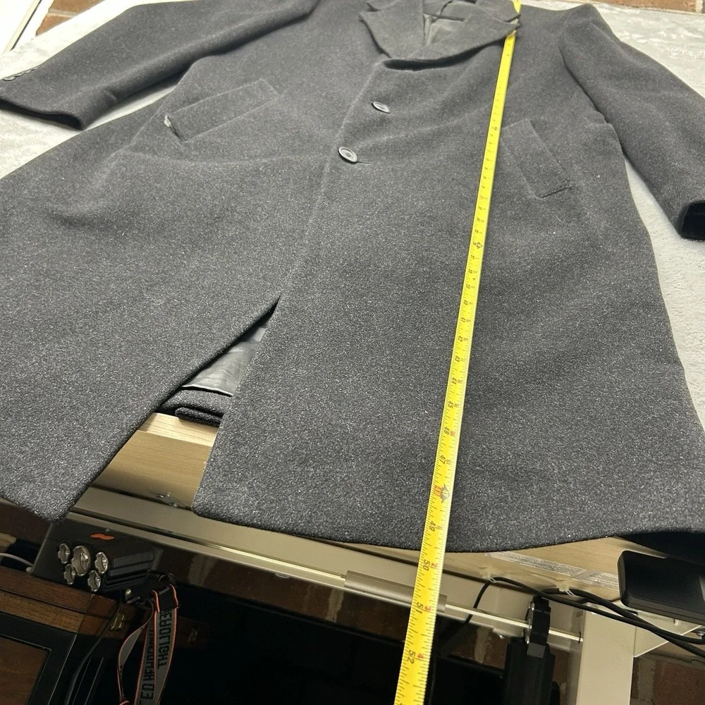Bill Bass Mens Black Label Long Dress Coat Size 44L Lambswool - READ DESCRIPTION